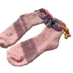 PTILSERY Flauschige Wintersocken für Damen und Mädchen, gemütlich, weich, warm, lässig, Schlafsocken, hässliche Puppe, Hausschuhe, Geschenkidee von PTILSERY