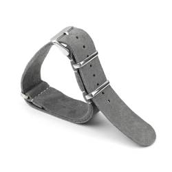 PUCHEN Armband aus Wildleder, 18 mm, 20 mm, 22 mm, 24 mm, Ersatzarmband für Uhren Zubehör,Grau,22mm von PUCHEN