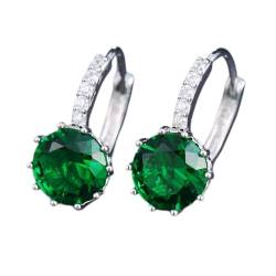 Ohrstecker,Ohrhänger,Bunte Zirkon Ohrringe for Frauen personalisierter Hochzeitstrend Brautschmuck Accessoires Minimalismus(Green) von PUJIANA