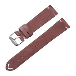 PUJIANA Stilvolle und elegante Uhrenarmbänder for Männer und Frauen, mattes Leder, lässiges Uhrenarmband mit Schnellverschluss for Smartwatch, Quarzuhr(Dark Brown,22mm) von PUJIANA