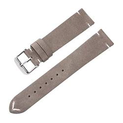 PUJIANA Stilvolle und elegante Uhrenarmbänder for Männer und Frauen, mattes Leder, lässiges Uhrenarmband mit Schnellverschluss for Smartwatch, Quarzuhr(Gris,20mm) von PUJIANA