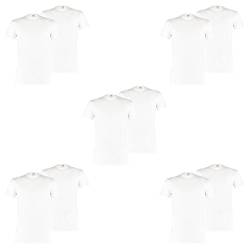 PUMA 10 er Pack Basic Crew T-Shirt Men Herren Unterhemd Rundhals, Farbe:300 - White, Bekleidungsgröße:L von PUMA