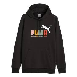 PUMA Herren ESS+ Multicolor Hoodie FL Sweat, Schwarz, XXL von PUMA