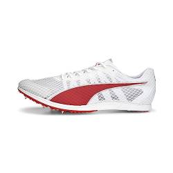 PUMA Herren Evospeed Distance 11 Track and Field Shoe, White Red-Metallic Silver, 40 EU von PUMA