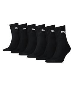 PUMA Unisex Short Crew Socks Socken Sportsocken MIT FROTTEESOHLE 6er Paar, (mt) (43/46, Black) von PUMA