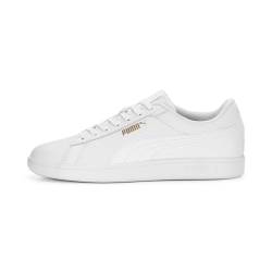 PUMA Herren Smash 3.0 L Sneaker, Puma White Puma White Puma Gold, 40.5 EU von PUMA