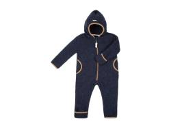 PURE PURE by Bauer Baby und Kinder Overall Kapuze Bio-Merinowolle Fleece blue ermine Gr.74/80 von PURE PURE by Bauer