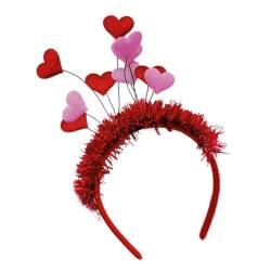 Glitzer-Blumen-Haarbänder für Damen, Valentinstags-Stirnbänder mit Herz-Stirnband für Mädchen, Festival, Tanzparty, Blumenstirnbänder für Frauen, Blumenstirnbänder für Frauen, Abschlussball von PURPLELILY