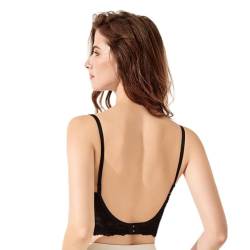 Rückenfreier BH Unsichtbarer Bralette Spitze Hochzeits-BHS Unterwäsche mit niedrigem Rücken Push-Up-Büstenhalter Damen Nahtlose Dessous Sexy Korsett von PUYYDS