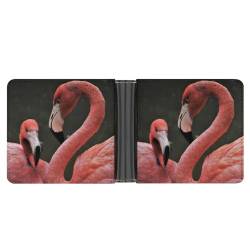 PWIKJZ Brieftasche Flamingo-Vogel Herren Bifold Geldbörsen Portable Leder Geldbörse Kartenhalter von PWIKJZ