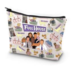 PXTIDY Full House TV-Show-Kosmetiktasche Full House 80er Jahre TV-Show-Fan Reißverschluss-Tasche Make-up-Tasche TV-Show-Merchandise-Artikel, beige, Einheitsgröße, Kosmetiktasche von PXTIDY