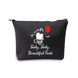 PXTIDY Horror Clowns Kosmetiktasche lecker lecker schöne Angst Make-up Tasche Gruseliger Horror Enthusiasten Geschenk IT Gruselfilm Fans Geschenk, Schwarz, ONE SIDE von PXTIDY