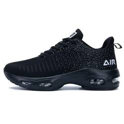 PaSick Herren Air Laufschuhe Tennis Jogging Gym Fashion Sneaker Leicht Stricken Atmungsaktiv Athletic Walking Schuhe US 7-12.5, A_allblack, 45 EU von PaSick