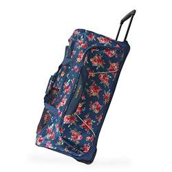 Pacific Coast Damen 32" Large Rolling Duffel Bag rollende Sporttasche, Rose Garden Navy von Pacific Coast