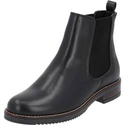 Palado Damen Chelsea Boots Patmos - modische Stiefeletten für Frauen - Winterschuhe aus Leder - elegante Winterstiefel mit Absatz Schwarz UK6 - EU39 von Palado