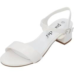 Palado Keilsandalen Damen Cinv - modische Sandaletten mit Blockabsatz - elegante Wedges für Frauen Weiß UK6 - EU39 von Palado