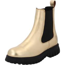 Palado Chelsea Boots Damen Vixila by Sila Sahin - gefertigt aus edlem Rindsleder - Made in Portugal - leichte Fütterung - rutschfeste TPR-Sohle - stilvolles Design Gold UK3,5 - EU36 von Palado