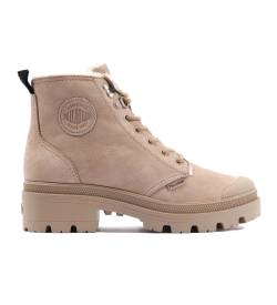 Palladium für Damen. 98867 Pallabase Nbk Zip Wl beige Lederstiefeletten (40), Wohnung, Schnürsenkel, Reißverschluss, Lässig von Palladium