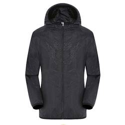 Pamqsen Regenjacke Damen Wasserdicht Atmungsaktiv Windjacke Leichte Übergangsjacke Einfarbig Softshelljacke Kapuzenjacke Reißverschluss Outdoorjacke Kapuze Sonnenschutz Fahrrad Wandern Sommerjacke von Pamqsen