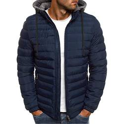 Pamqsen Winterjacke Herren Daunenjacke mit Kapuze Warm Jacke Leichte Steppjacke Winter Jacken Bequeme Kapuzenjacke Casual Puffer Jacket Basic Übergangsjacke Outdoor Softshelljacke Baumwolle Kleidung von Pamqsen