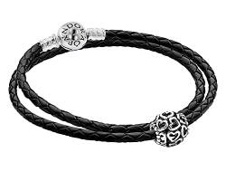 PANDORA Damen Leder-Armband Starterset mit Charm Offene Herzen 51521-38 38 cm von PANDORA