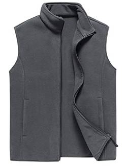 Panegy Herren Outdoor Fleece Vest Übergangsweste mit Reißverschluss Bodywarmer Männer Weste Grau Etikett Size 5XL/ EU L von Panegy