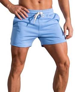 Panegy Trainingshose Kurz Herren Slim Fit Running Shorts Sportshorts mit Elastischem Bund Blau 4XL von Panegy