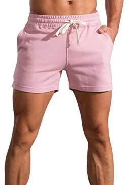 Panegy Trainingshose Kurz Herren Slim Fit Running Shorts Sportshorts mit Elastischem Bund Rosa 3XL von Panegy