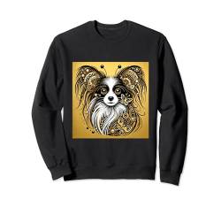 Papillon Hunde-Shirt, kontinental, Spielzeug Spaniel Doggie Pap Mom Sweatshirt von Papillon Gifts and Doggie Shirts