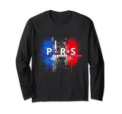 Paris Eiffelturm Souvenirs France Flag I Love Paris Langarmshirt von Paris Eiffel Tower Souvenirs Events France Flag