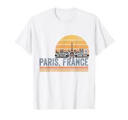 Paris Souvenir Skyline Frankreich Retro Vintage Reise Männer Frauen T-Shirt von Paris France Souvenir Clothing Apparel