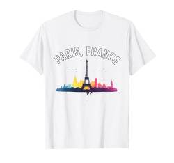 Paris Souvenir Skyline Frankreich Retro Vintage Reise Männer Frauen T-Shirt von Paris France Souvenir Clothing Apparel