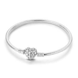 Parmuz 925 Sterling Silber Charms Armband für Frauen Liebe Herz Sommer Ozean Iconic Moments Schlangenkette Armband mit 5A Zirkonia Geschenk für Mutter von Parmuz