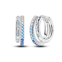 Parmuz 925 Sterling Silber -Ohrring -Reifen für Frauen Leichter Stern Moon Evil Eye Twughed Huggie Hoop Ohrringe mit kubischen Zirkonia hypoallergen klobig ähnen Ohrringen für Mädchen von Parmuz