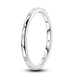 Parmuz 925 Sterling Silber Ringe für Frau Zierlicher stapelbarer Ring CZ Star Moon Cross Ewigkeit Verlobungsbänder Ring Geschenk für Sie von Parmuz