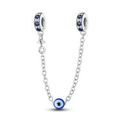 Parmuz 925 Sterling Silber Sicherheitsketten-Charm, baumelnde Anhänger, Clip-Charm-Perlen für Armband Love Butterfly Evil Eye Stopper Spacer Charm für Frau, Schmuck, Geschenk für Mädchen von Parmuz