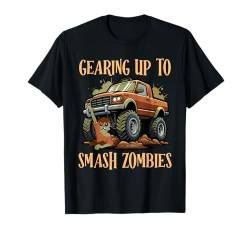 Halloween GEARING UP TO SMASH ZOMBIES Kinder Monster Truck T-Shirt von Party Halloween Geschenk Kinder Halloween T-Shirt