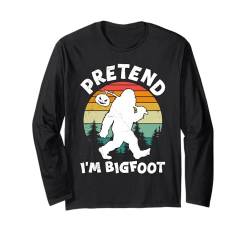 Halloween Kostüm Kinder PRETEND I'M BIGFOOT Lustig Vintage Langarmshirt von Party Halloween Geschenk Kinder Halloween T-Shirt