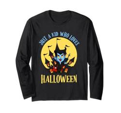 Halloween Party JUST A KID WHO LOVES HALLOWEEN Jungen Langarmshirt von Party Halloween Geschenk Kinder Halloween T-Shirt