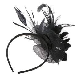 Fascinators Hüte Blume Stirnband Hochzeit Schleier Kopfbedeckung Party Kopfwear Haarzubehör schwarze Faszinatoren Hüte von Pastoralist