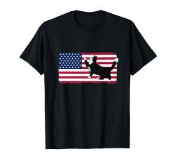 4. Juli USA Patriotische amerikanische Flagge Smoking Katze Frauen T-Shirt von Patriotic American 4th of July Apparel