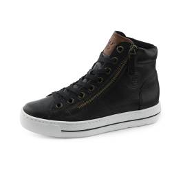 Paul Green Damen Hightop-Pauls, Frauen High-Top Sneaker,Sportschuhe,Freizeitschuhe,Turnschuhe,Laufschuhe,schnürschuhe,Schwarz (BLACK/COGNAC),40 EU / 6.5 UK von Paul Green