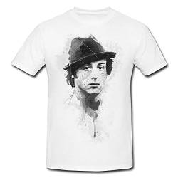 Rocky Sylvester-Stallone T-Shirt Herren, weiß mit Aufdruck von Sinus Art