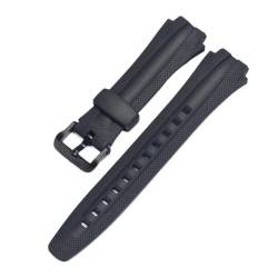 17 mm Harzarmband passend for Casio AQ-160w AQ-161w AQ-163w Uhrenarmband Herren Schwarz Gummi Wasserdicht Armband Ersatz Uhrenzubehör(17MM_FOR AQ-163W) von PctkeLsend