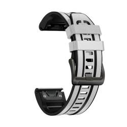 22mm 26mm QuickFit Armband passend for Garmin Fenix ​​6X 6 Pro 7X 7 5 5X Plus 935 945 965 Mk2i Mk2 Leder Silikon Smart Armband(WHITE,22mm For Fenix 6 6 Pro) von PctkeLsend