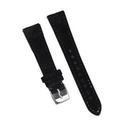 PctkeLsend Hochwertiges Leder-Wildleder-Uhrenarmband, 18 mm, 20 mm, 22 mm, Grau, Blau, Braun, Uhrenarmbänder, Schnellverschluss-Armband, Gürtelzubehör(Black,22mm gold buckle) von PctkeLsend