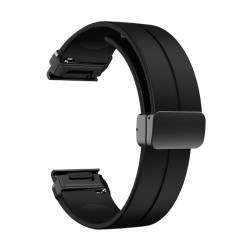 Silikon-Faltschließe for Garmin Descent Mk2 quatix 7X Enduro 2 fenix 3 sapphire tactix Band Armband Armband(Black,26mm For Enduro) von PctkeLsend