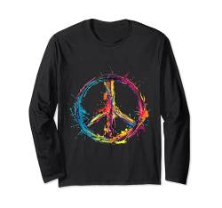 Peace Love Hippie Kostüm 60er & 70er Jahre Friedenssymbol Langarmshirt von Peace Love Shop Friedenssymbol Hippie Designs
