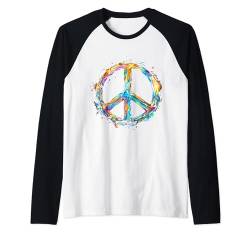 Peace Love Hippie Kostüm 60er & 70er Jahre Friedenssymbol Raglan von Peace Love Shop Friedenssymbol Hippie Designs