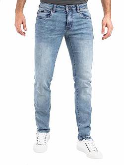 Peak Time Herren Jeans Slim Fit Hose mit elastischem Stretch Bund Mailand Light Blue Gr. 31W/32L von Peak Time